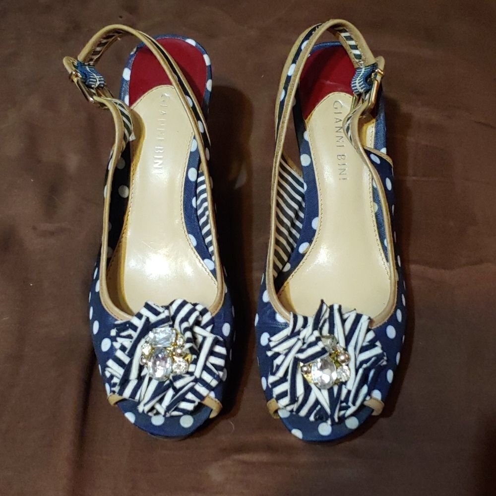 Gianni bini polka dot wedge like new